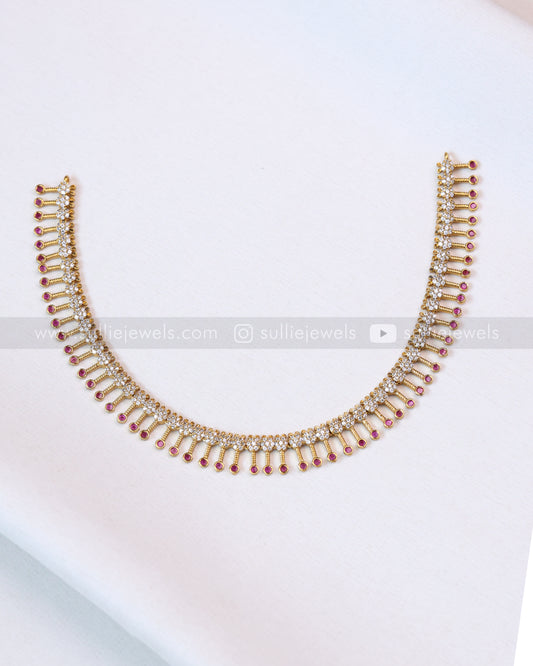 Diamond Minimal Spike Necklace with Stud - 3 colours