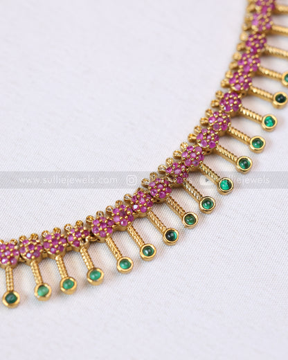 Diamond Minimal Spike Necklace with Stud - 3 colours