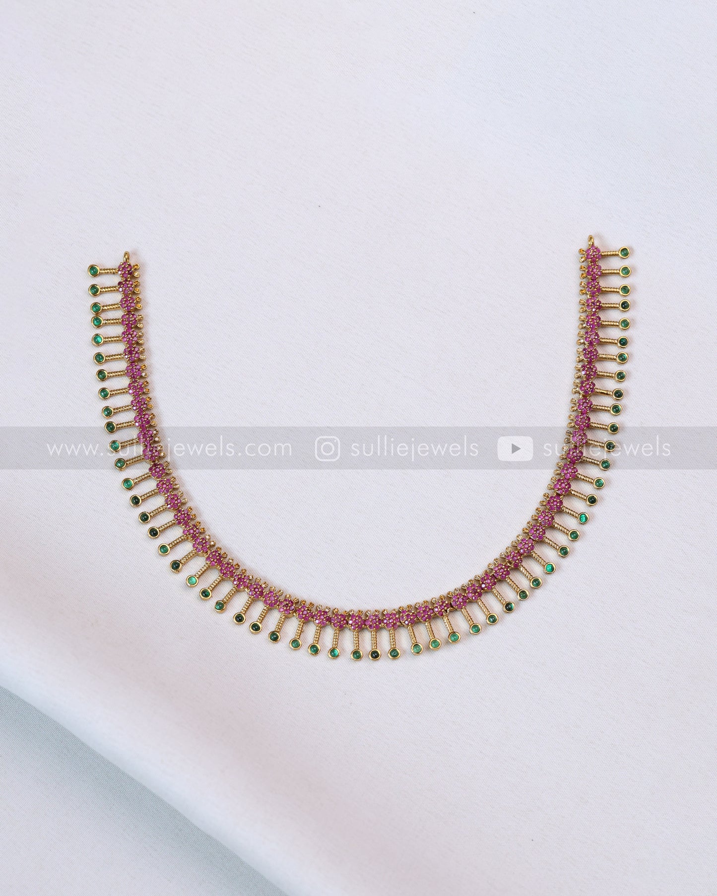 Diamond Minimal Spike Necklace with Stud - 3 colours