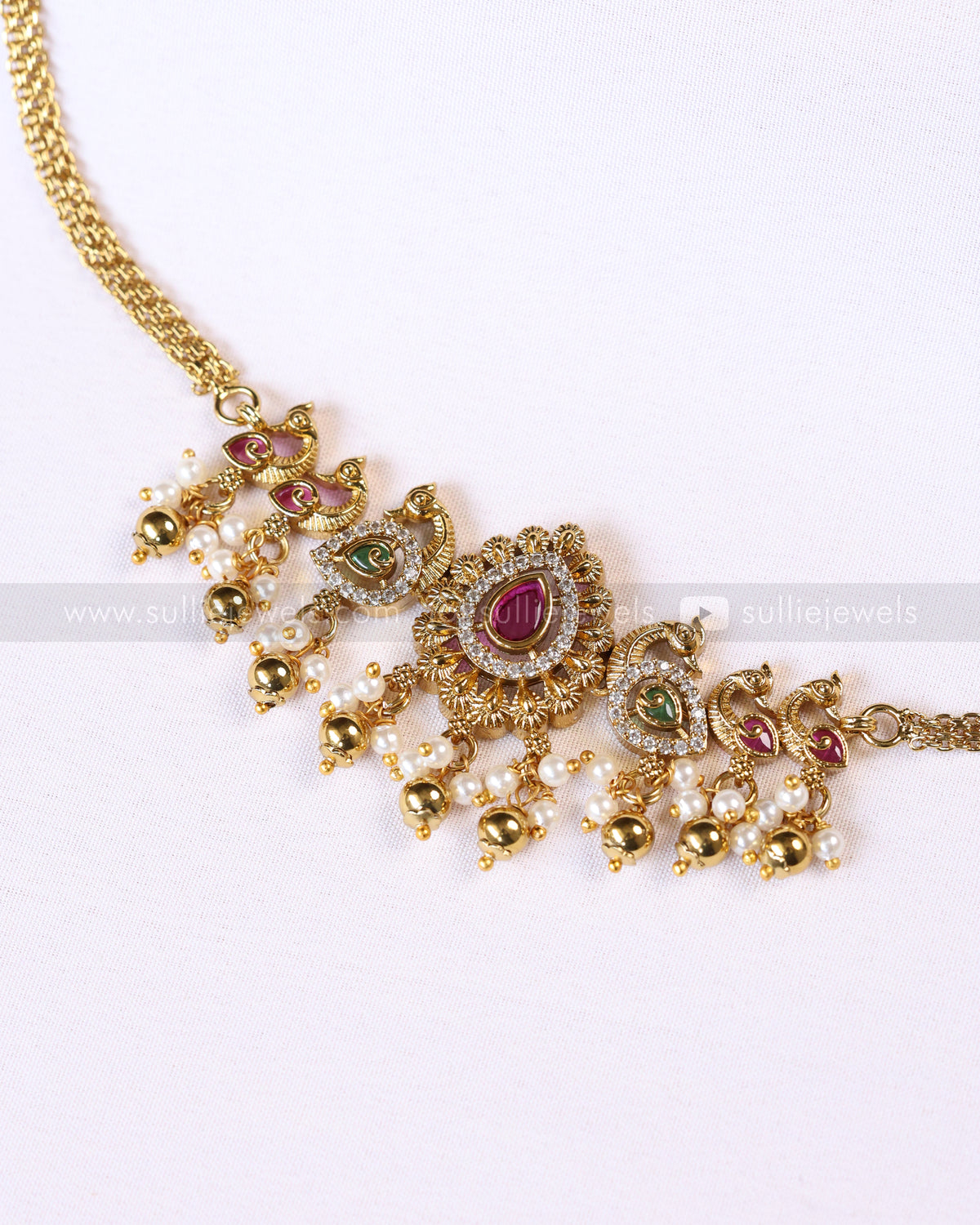 2159 - Peacock Design AD Choker with Jhumka