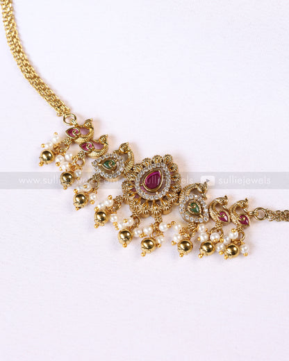2159 - Peacock Design AD Choker with Jhumka