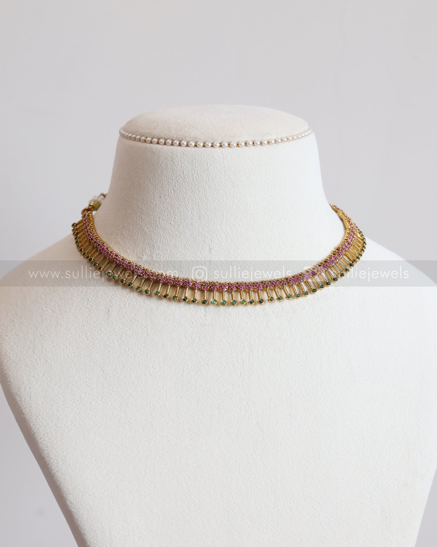 Diamond Minimal Spike Necklace with Stud - 3 colours