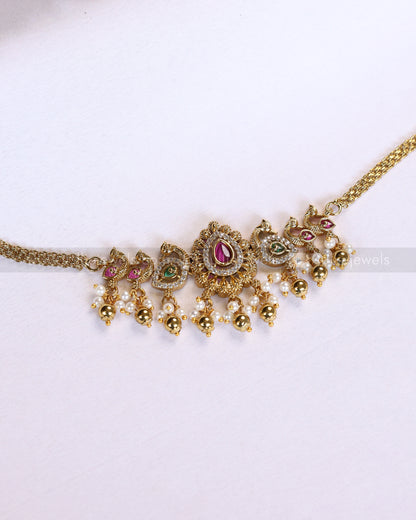 2159 - Peacock Design AD Choker with Jhumka