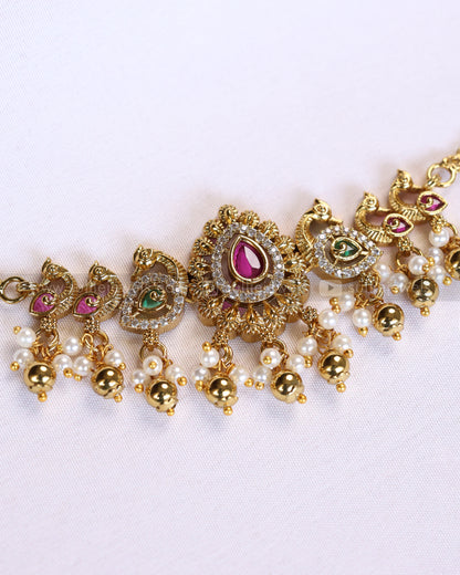 2159 - Peacock Design AD Choker with Jhumka