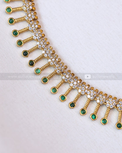 Diamond Minimal Spike Necklace with Stud - 3 colours