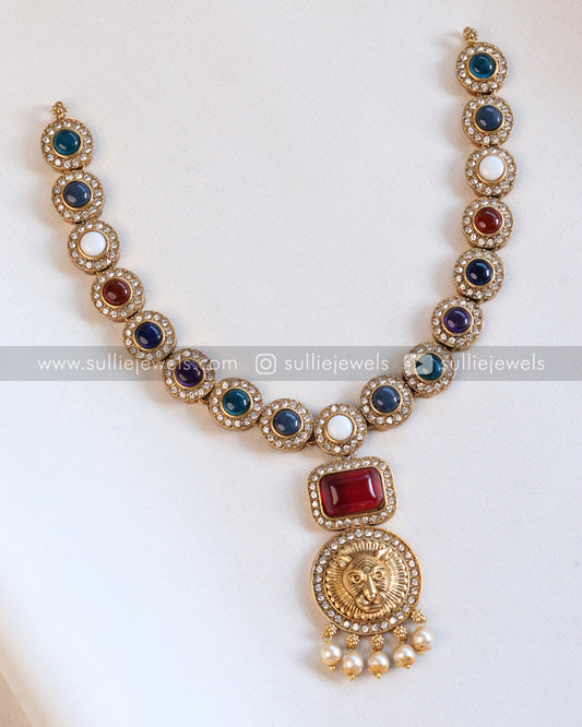Multicolour Jaguar Necklace with Earring