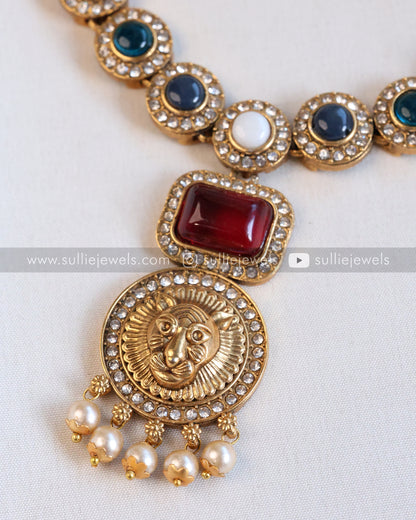 Multicolour Jaguar Necklace with Earring