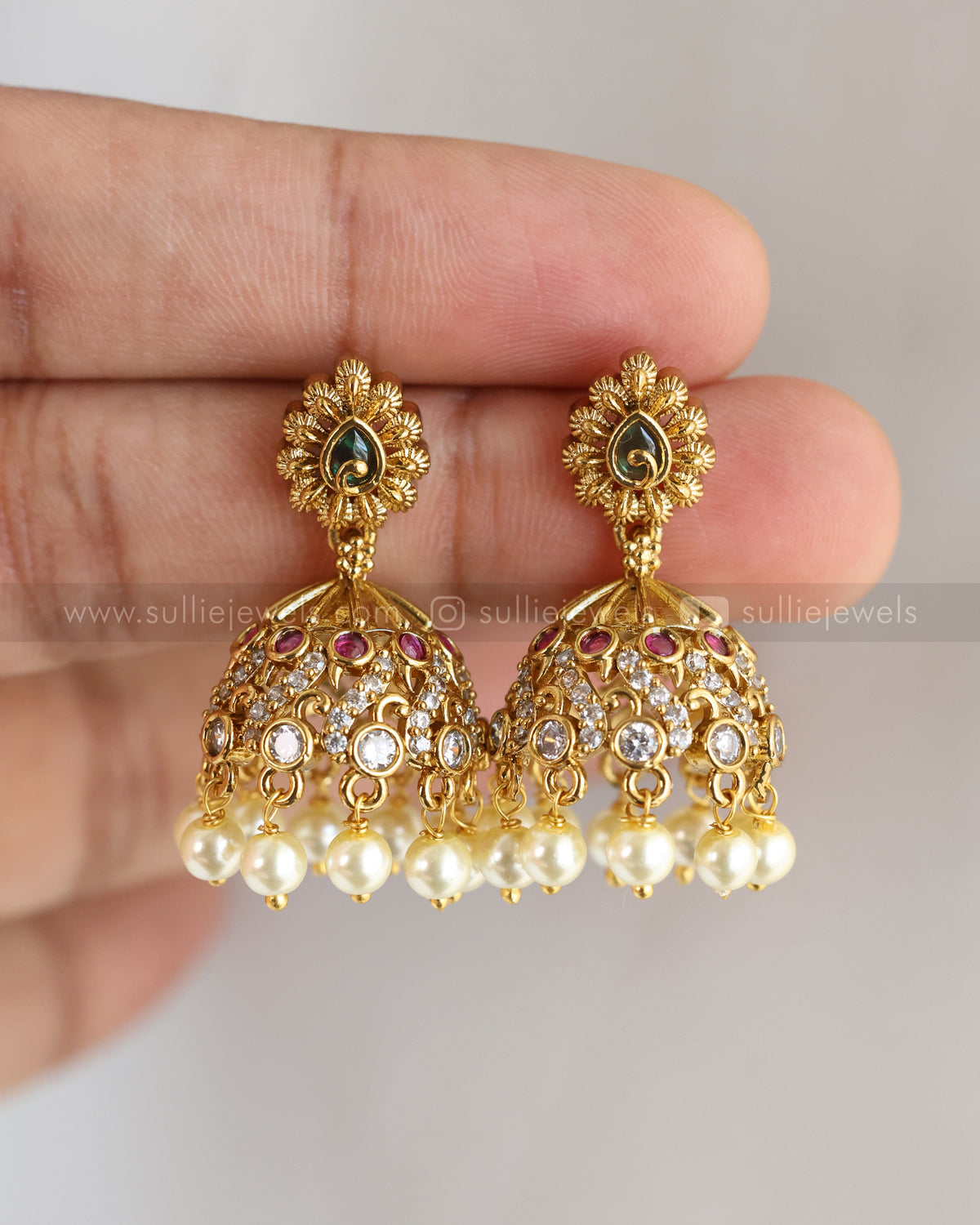 2159 - Peacock Design AD Choker with Jhumka