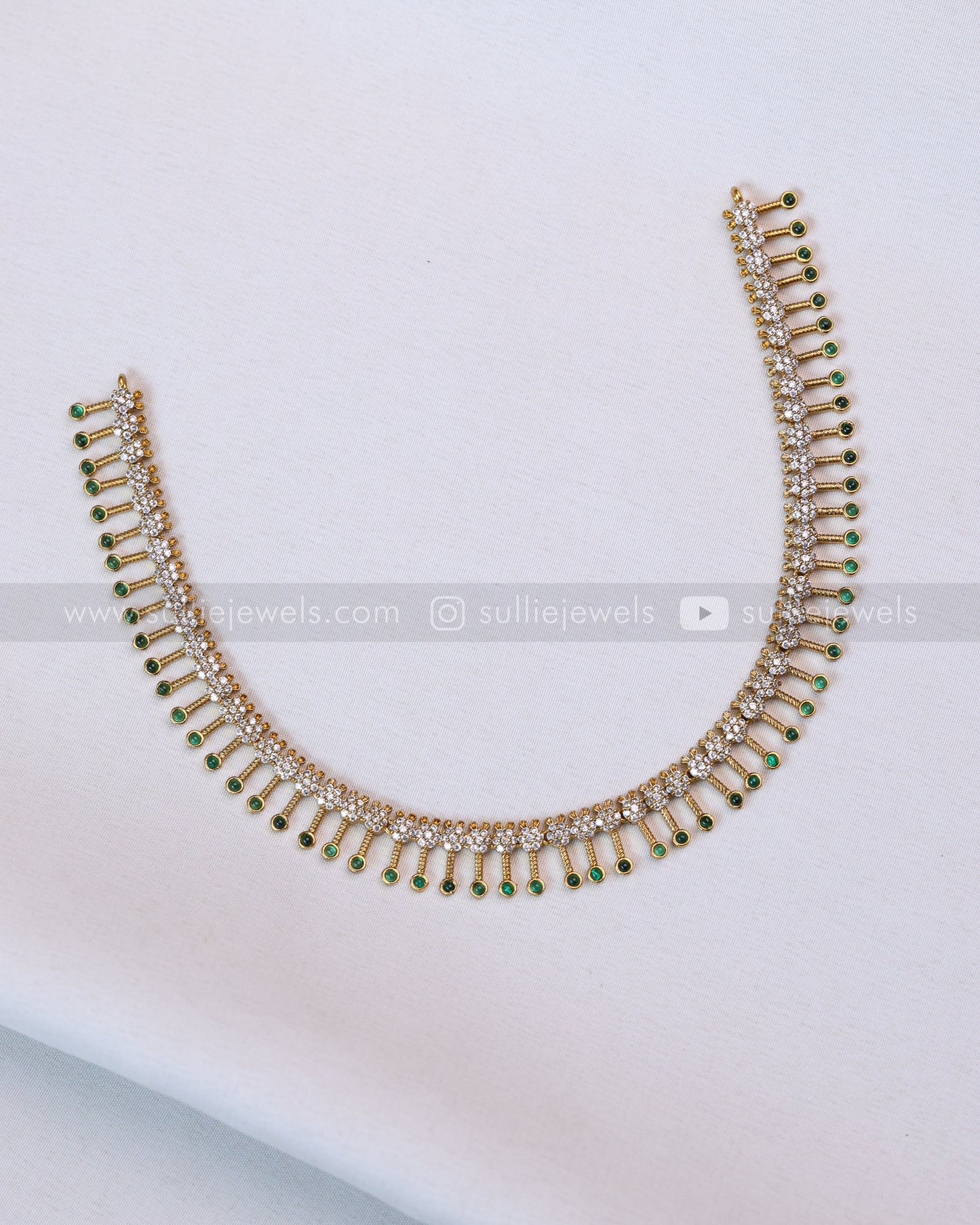 Diamond Minimal Spike Necklace with Stud - 3 colours
