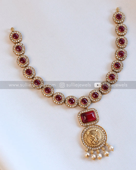 Ruby Jaguar Necklace with Earring