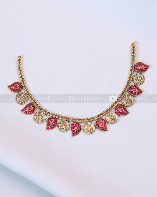3726 - Kemp Coin Maanga Maala with Studs - Pink