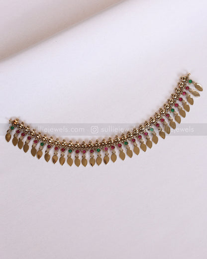 2164 - Sullie Basic Multicolour Stone Tube Bead Elakkathali Necklace with Stud
