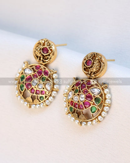 Peacock Premium Jadau Kemp Choker with Earring