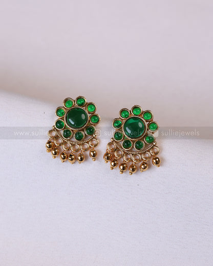 2175 - Sullie Basic - 4 Layer Green Palakka Choker with Stud