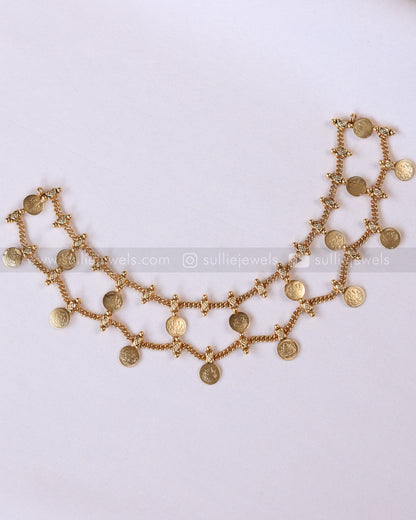 2170 - Sullie Basic Lakshmi Coin Choker / Necklace with Stud