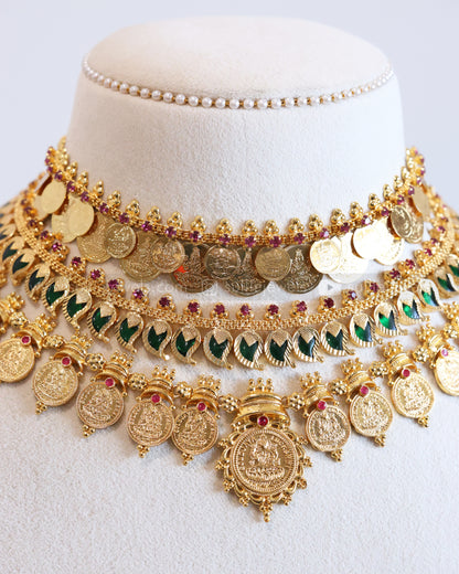 Traditional Gold Plated Mango Coin Layered Combo ( 3 piece )