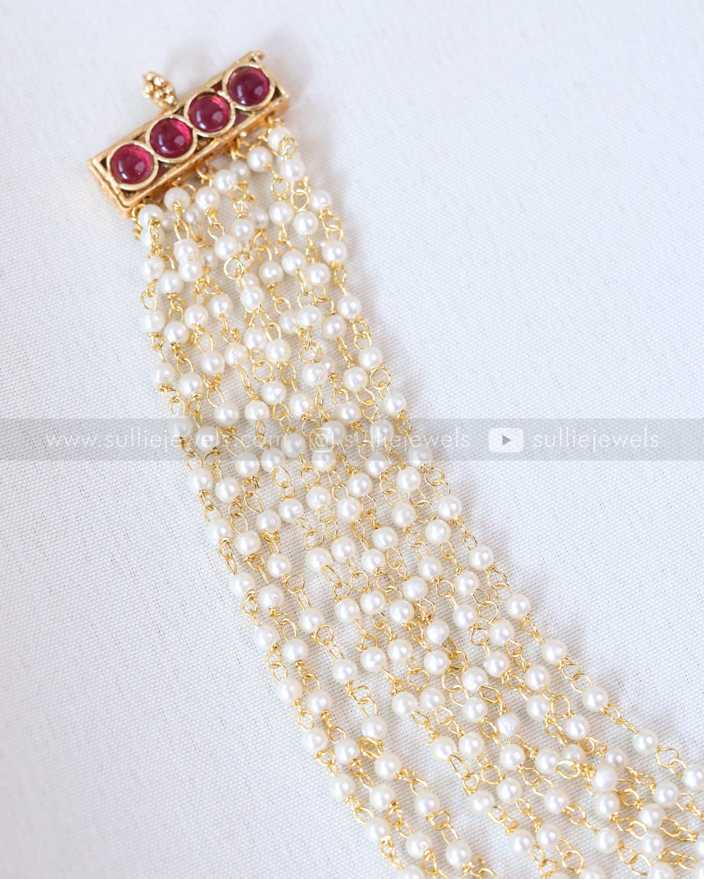 3725 - Sullie Basic - Layered White Pearl Necklace with Stud