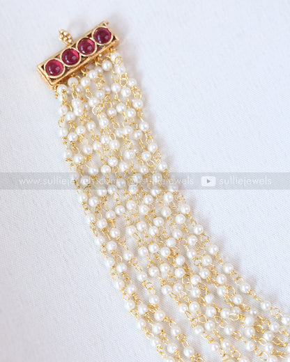 3725 - Sullie Basic - Layered White Pearl Necklace with Stud