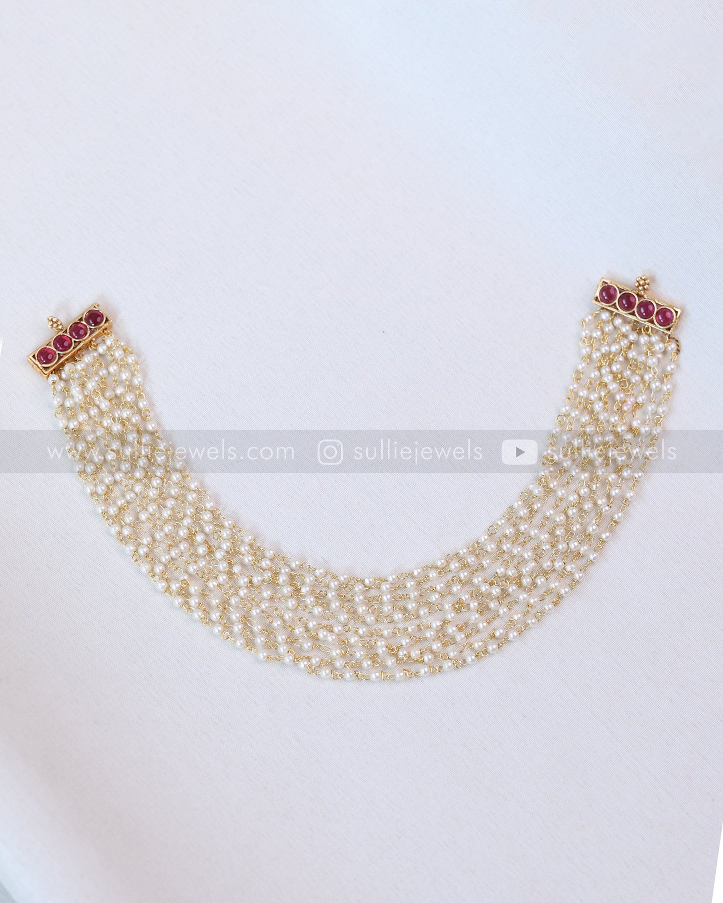 3725 - Sullie Basic - Layered White Pearl Necklace with Stud