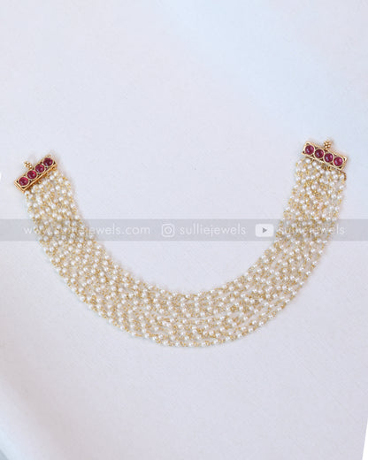 3725 - Sullie Basic - Layered White Pearl Necklace with Stud