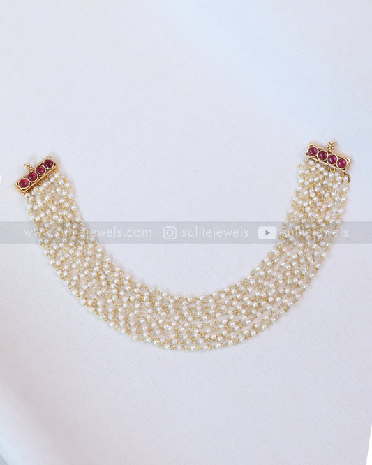 3725 - Sullie Basic - Layered White Pearl Necklace with Stud