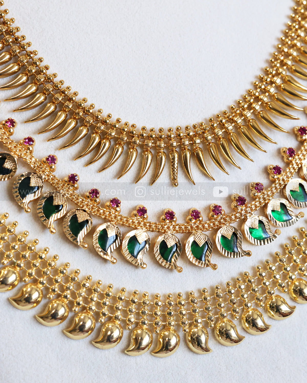 Gold Plated Mango Coin Premium Kerala Bridal Combo ( 6 piece )