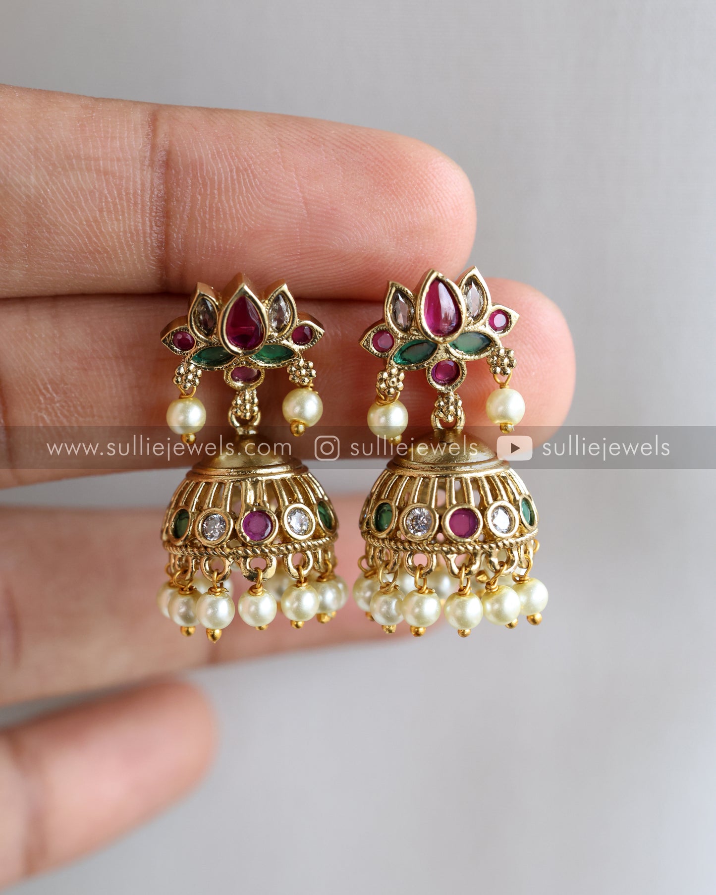 Lotus Premium Pearl Hasli with Jhumka