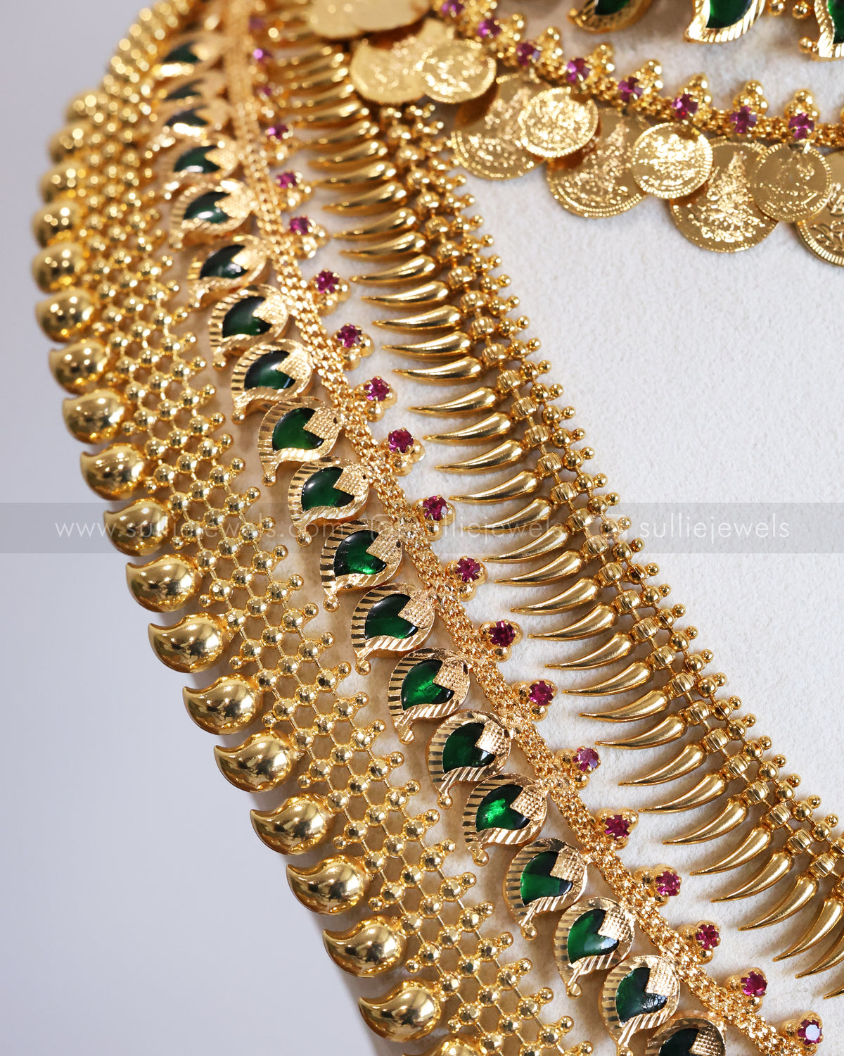 Gold Plated Mango Coin Premium Kerala Bridal Combo ( 6 piece )