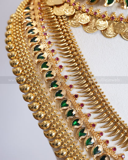 Gold Plated Mango Coin Premium Kerala Bridal Combo ( 6 piece )