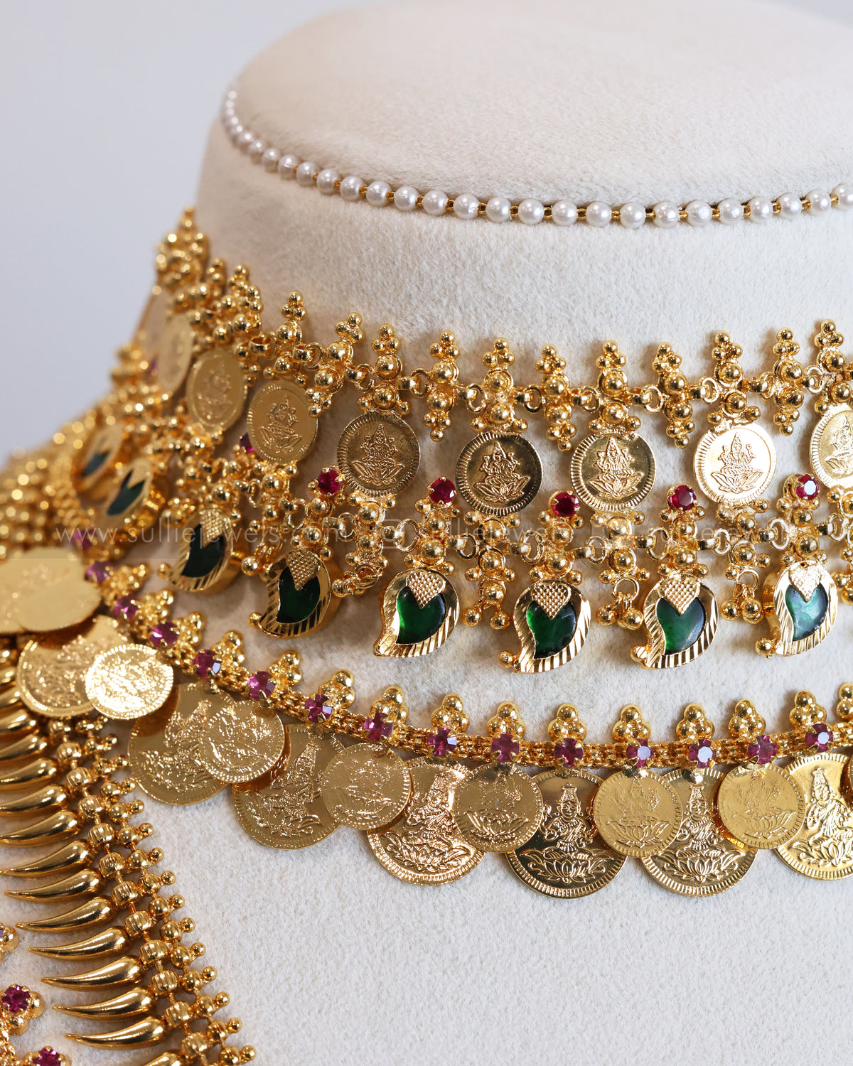 Gold Plated Mango Coin Premium Kerala Bridal Combo ( 6 piece )