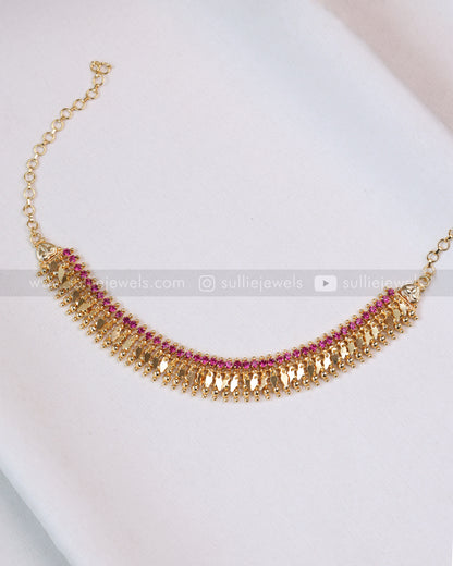 2129 - Kerala Style Premium Elakkathali Necklace with Stud