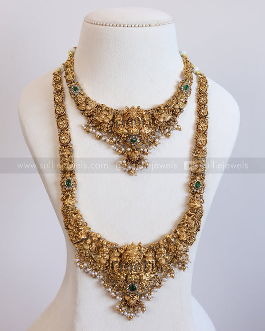 845 - Sullie Basic - Goddess Green Stone Bridal Combo ( 3 piece )