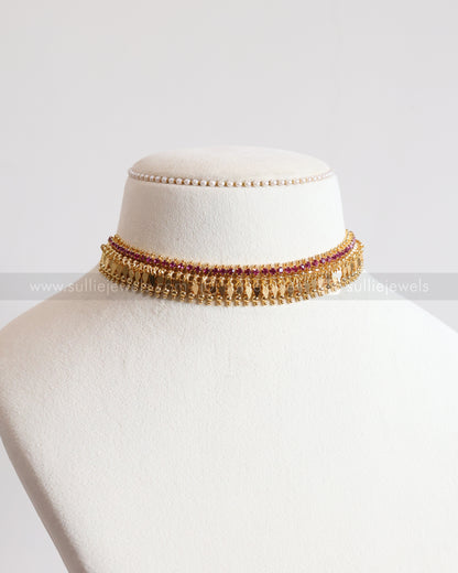2129 - Kerala Style Premium Elakkathali Necklace with Stud