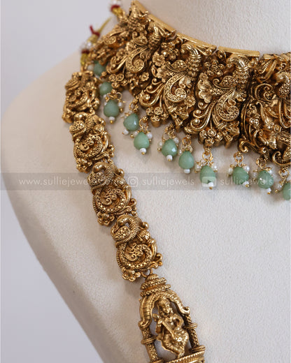 853 - Sullie Basic - Heavy Mint Beads Goddess Bridal Combo ( 3 piece )