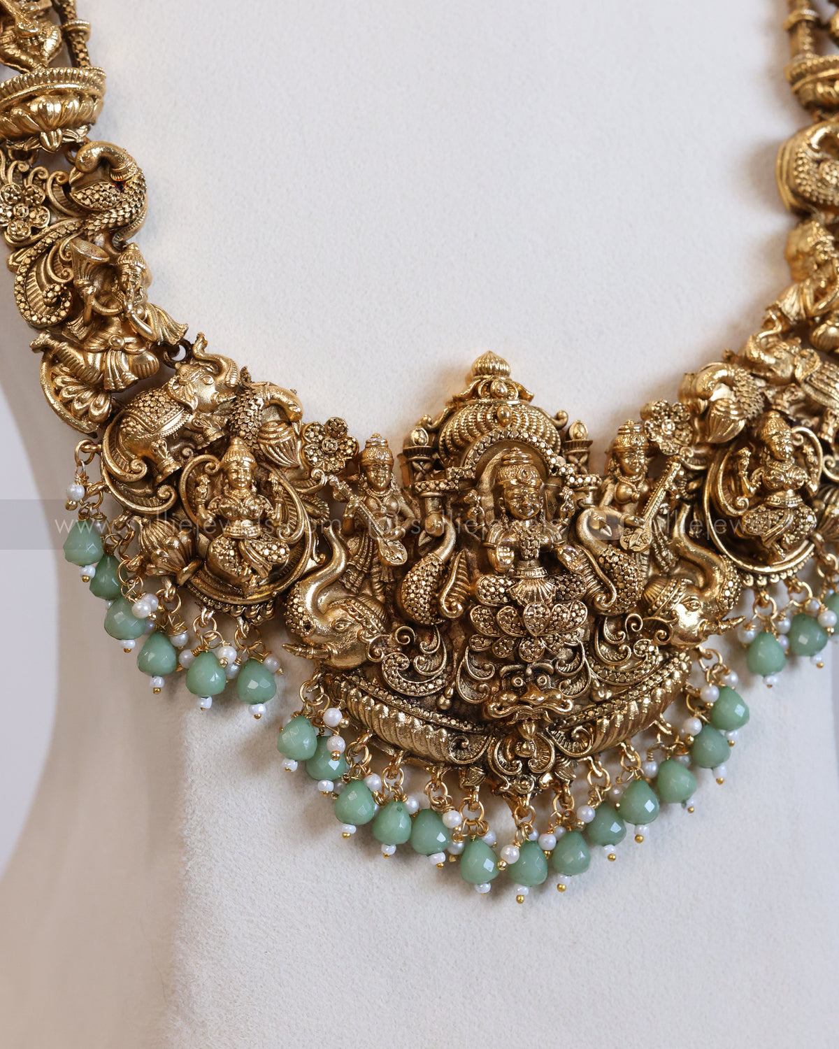853 - Sullie Basic - Heavy Mint Beads Goddess Bridal Combo ( 3 piece )