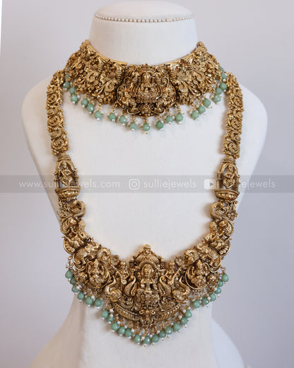 853 - Sullie Basic - Heavy Mint Beads Goddess Bridal Combo ( 3 piece )