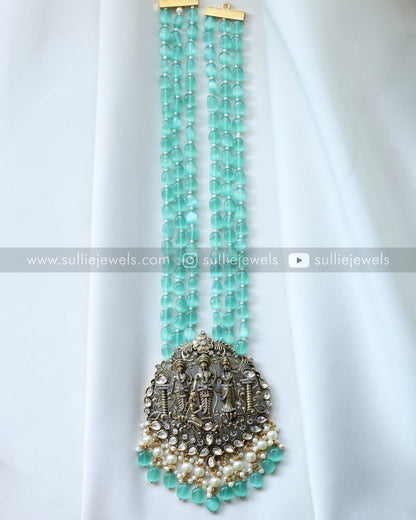 Ram Parivar Pendant & Premium Beads Chain with Earrings