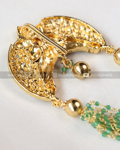 Floral Mint Pearl Beads Hair Brooch - No Idol