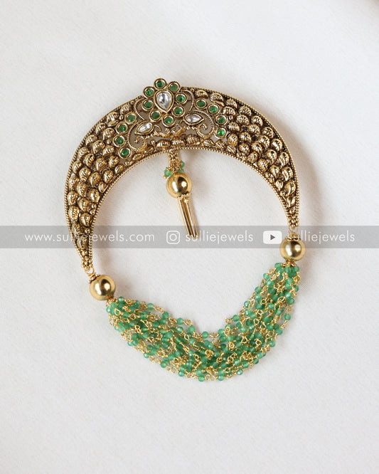 Mint Pearl Beads Hair Brooch - No Idol - Green