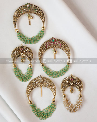 Mint Pearl Beads Hair Brooch - No Idol - Green