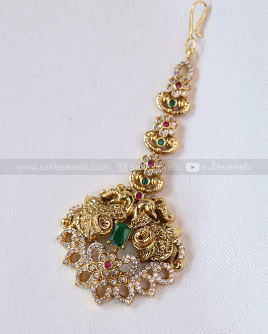1085 -  Peacock Emerald Stone Tikka