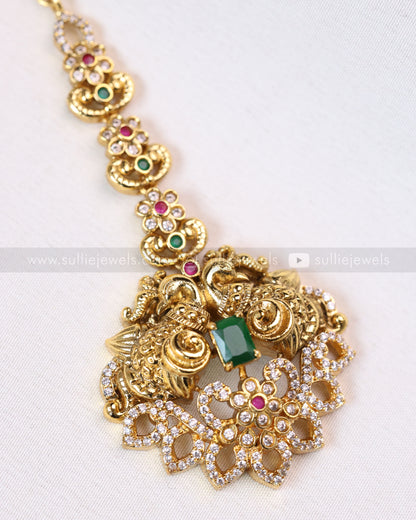 1085 -  Peacock Emerald Stone Tikka