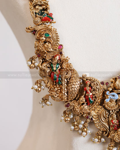 854 - Sullie Basic - Elephant Goddess  Meenakari Bridal Combo ( 3 piece )