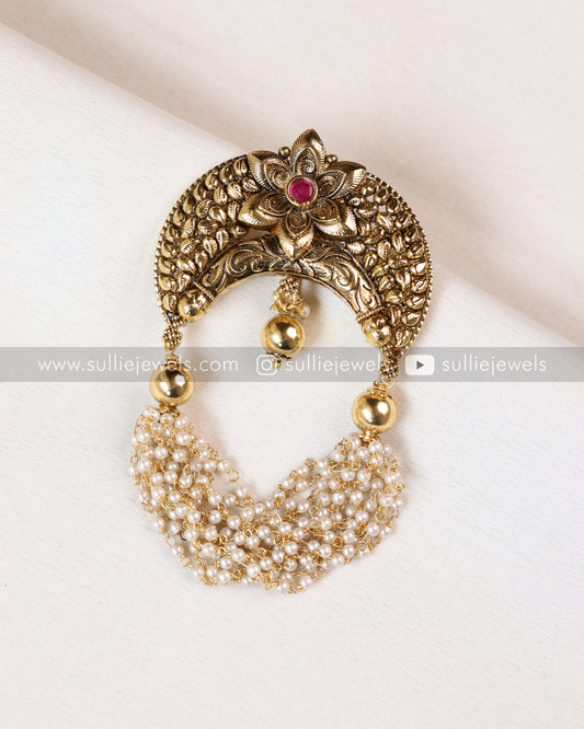 Floral Pearl Hair Brooch - No Idol