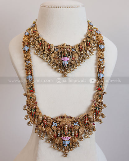 854 - Sullie Basic - Elephant Goddess  Meenakari Bridal Combo ( 3 piece )