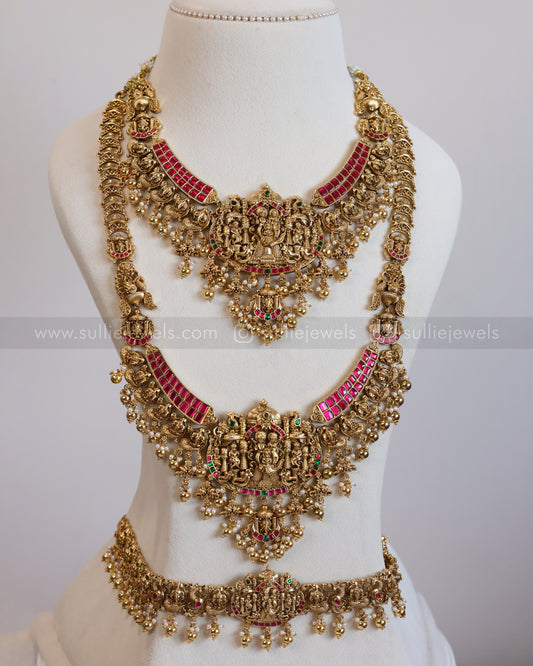 844 - Premium Kemp Ram Parivar Bridal Set with Hip Chain