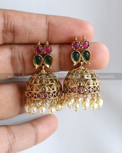 Premium Palakka Necklace/Maala with Jhumka
