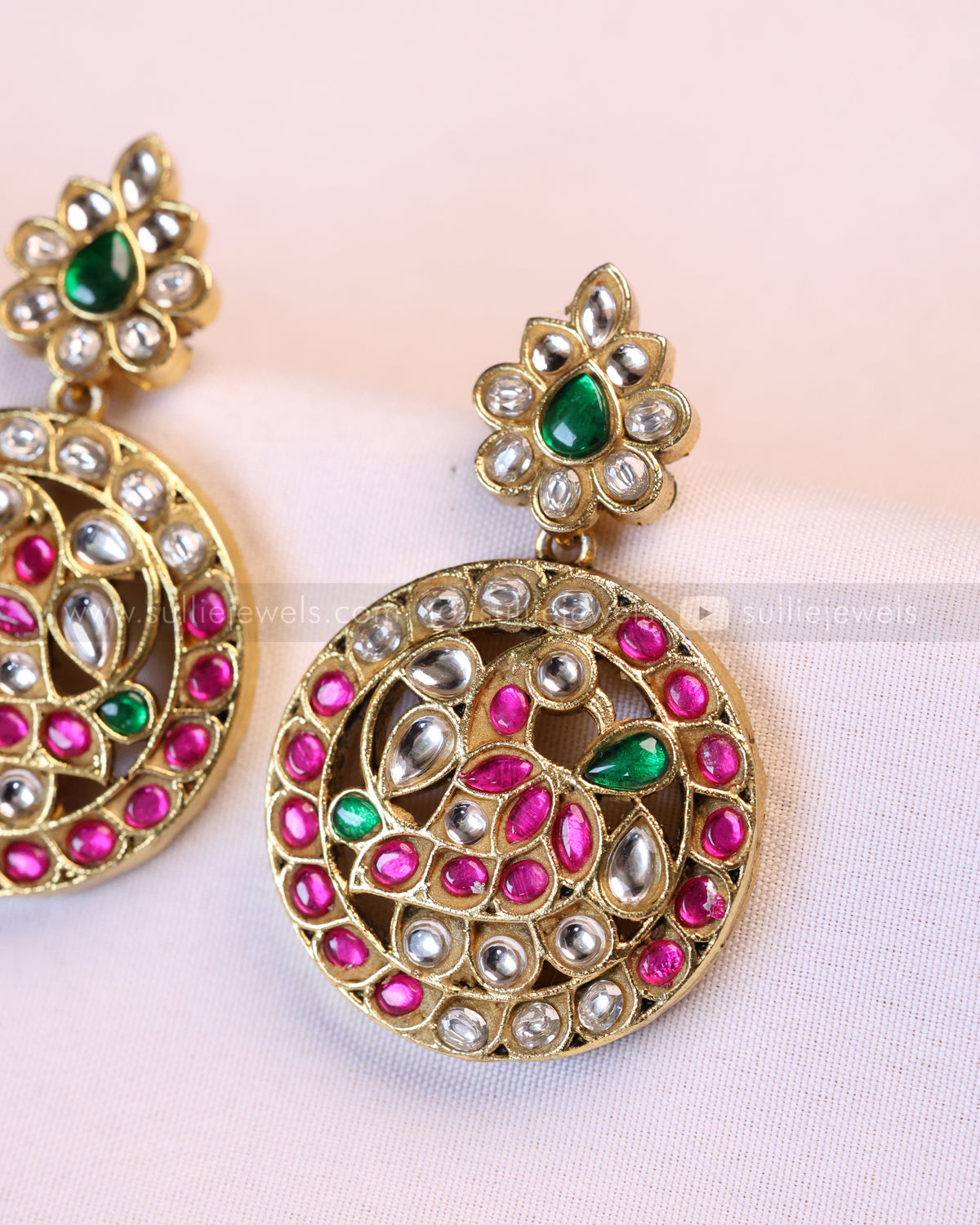 3954 - Kundan Stone Premium Peacock Design Necklace with Earring