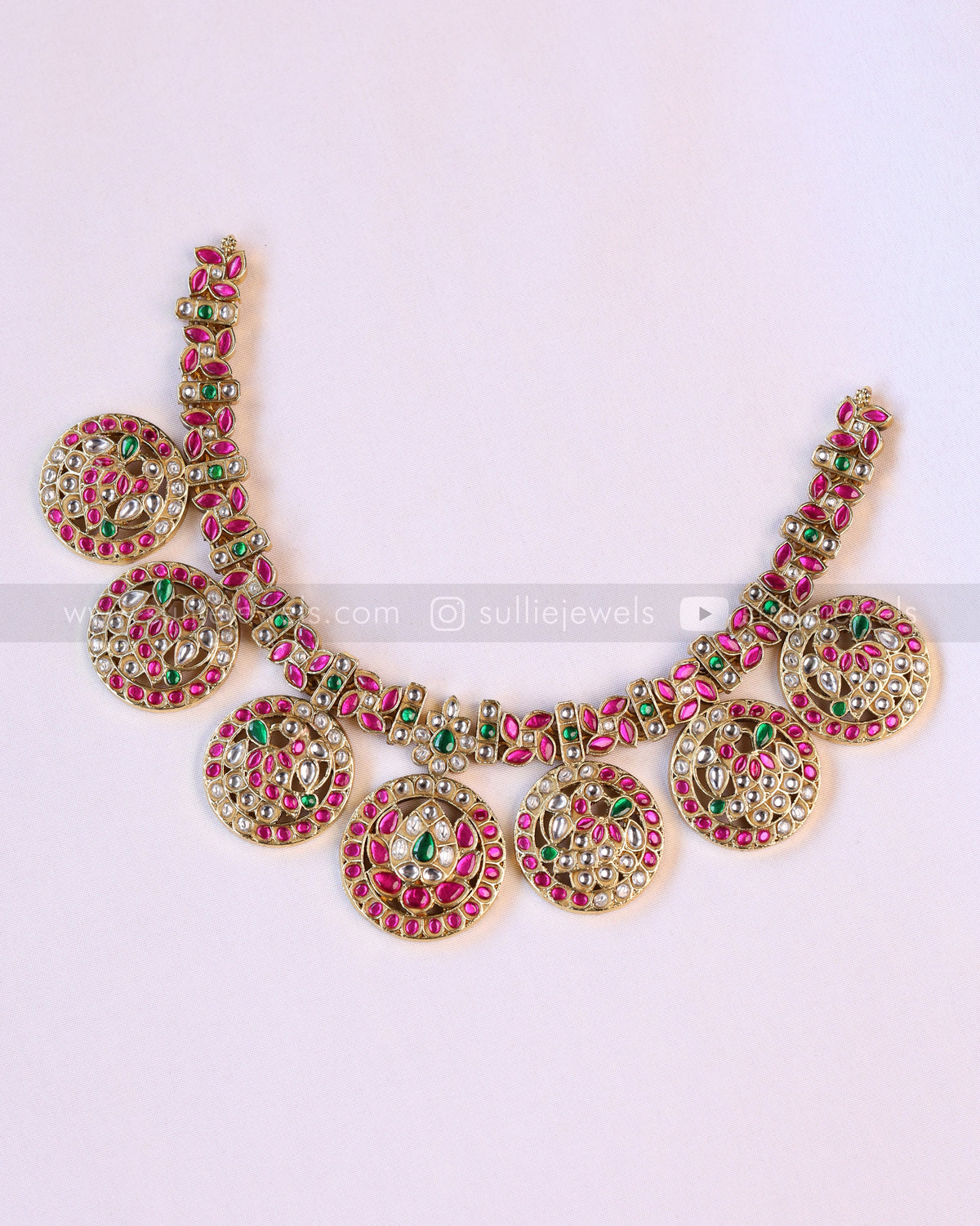 3954 - Kundan Stone Premium Peacock Design Necklace with Earring