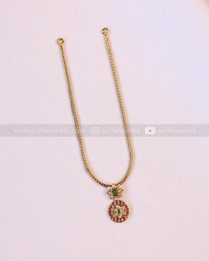 2177 - Multicolour Stone Attigai Choker with Stud